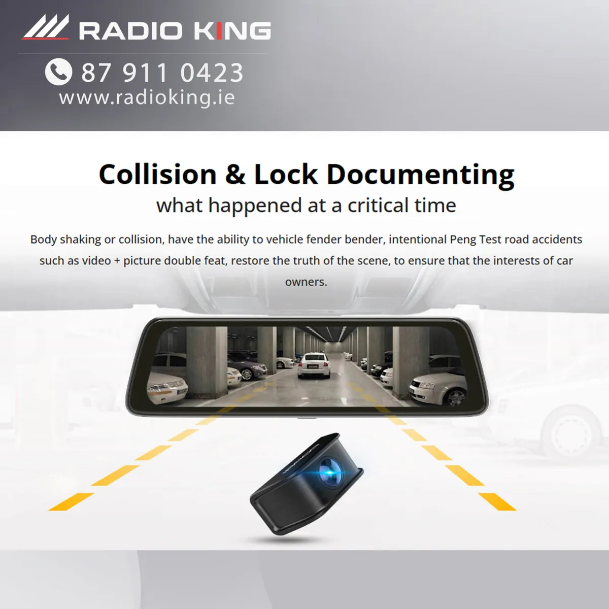 . MIRROR DASH CAM WITH REVERSE - OPTIONAL INSTALL - Image 3