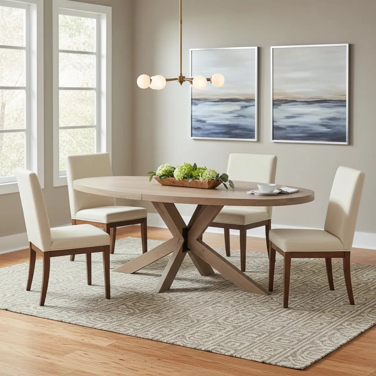 Oak Oval Dining Table New Ex Display - Image 1