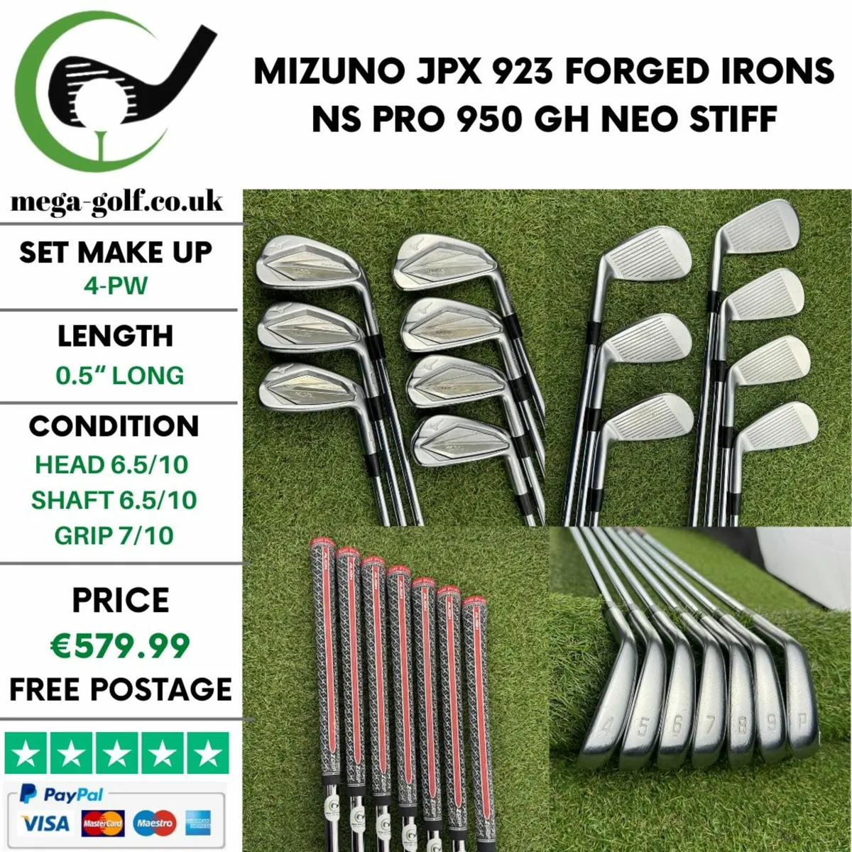 Mizuno JPX 923 Forged Irons / 4-Pw / Stiff - Image 1