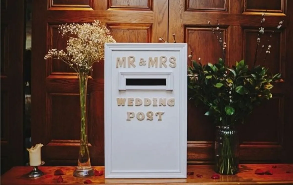 Handcrafted wedding post box for hire. - Image 1