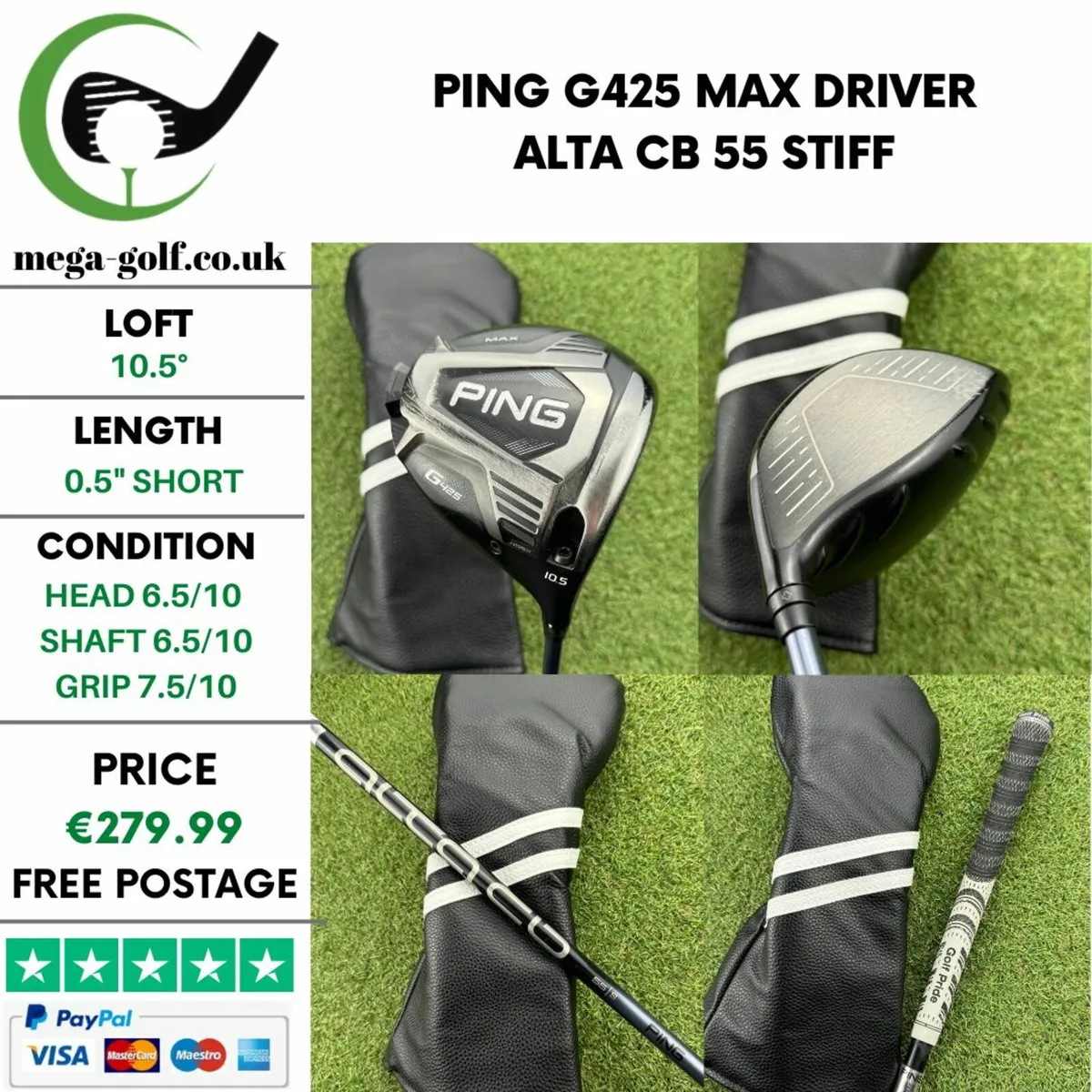 Ping G425 Max Driver / 10.5° / Alta CB 55 Stiff - Image 1