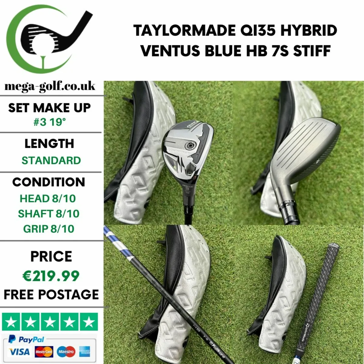 Taylormade Qi35 Hybrid / #3 19° / Stiff - Image 1