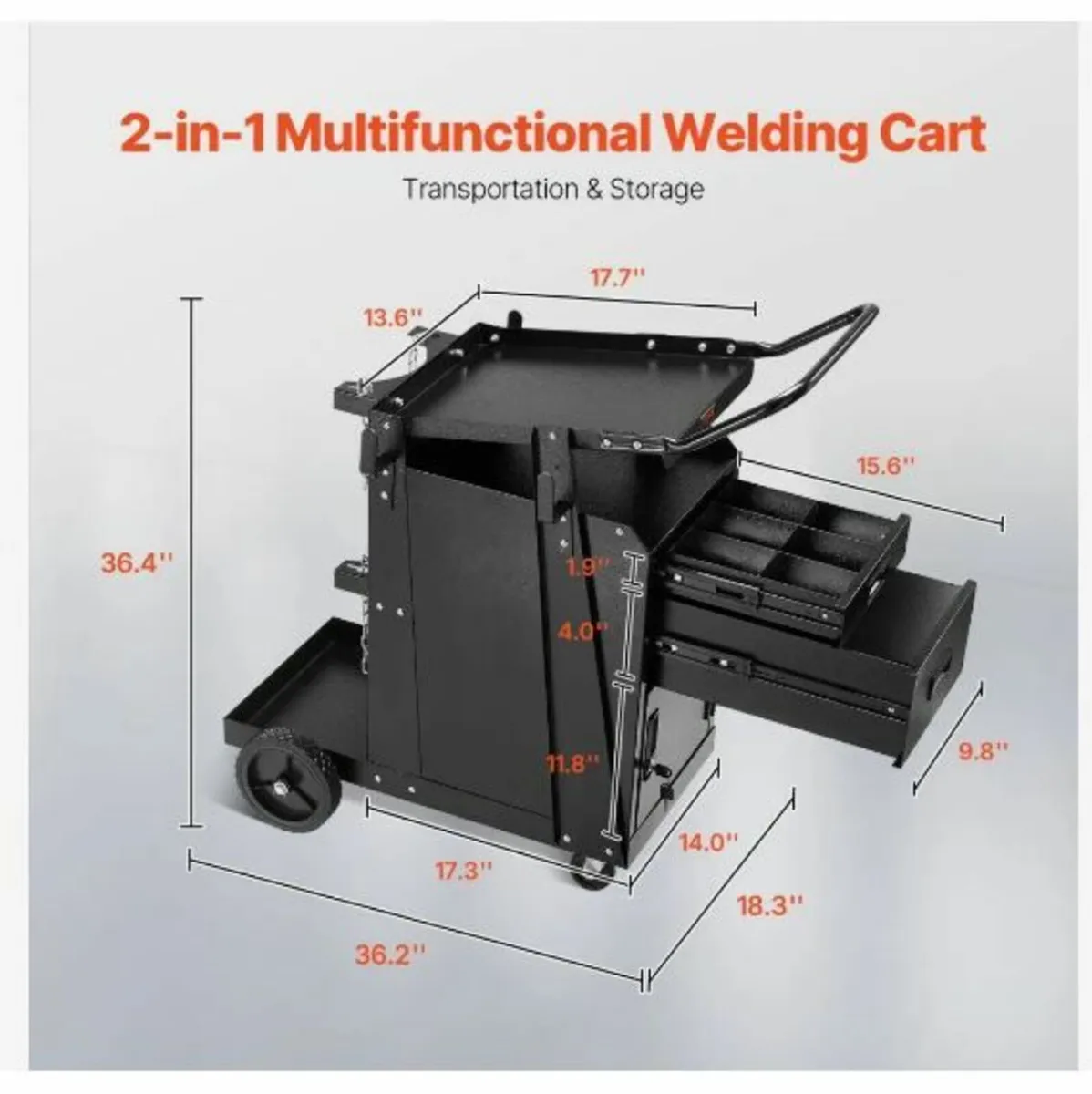 Welding Cart, 2 Drawers Welder Cart - Image 2