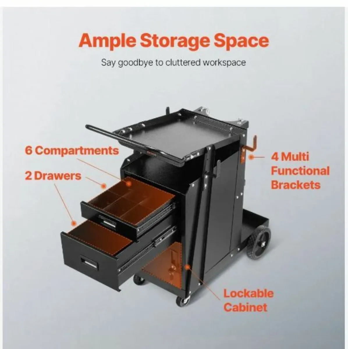 Welding Cart, 2 Drawers Welder Cart - Image 4