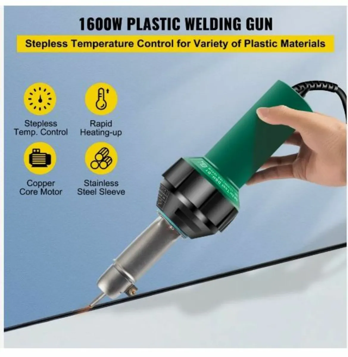 Roofing Welder, 8 Pcs PVC Welding Gun, 1600W - Image 2