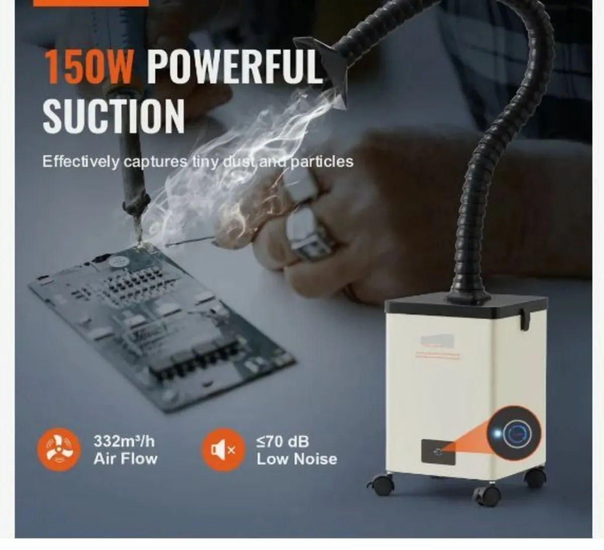 150W Soldering Fume Smoke Extractor 3-Stage - Image 3