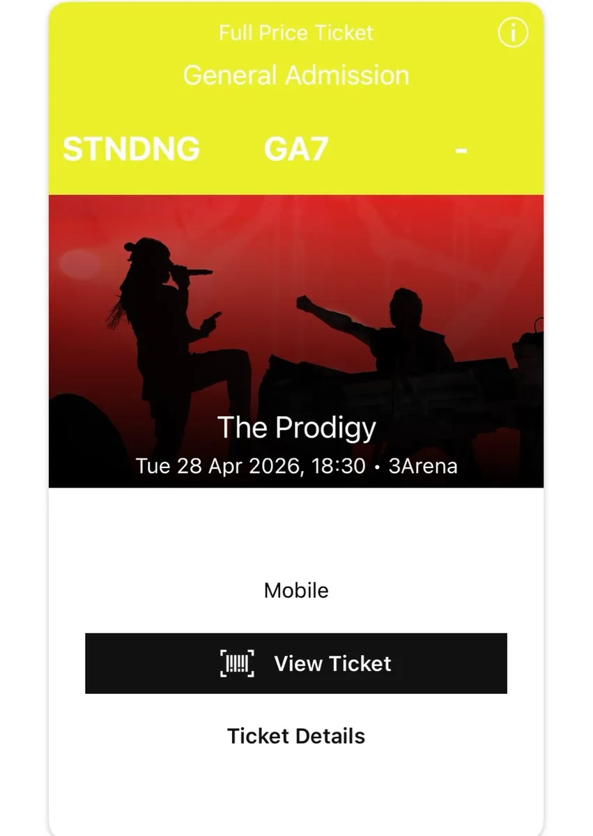 Prodigy Ticket - 3Arena - 28/04/2026 - Image 2