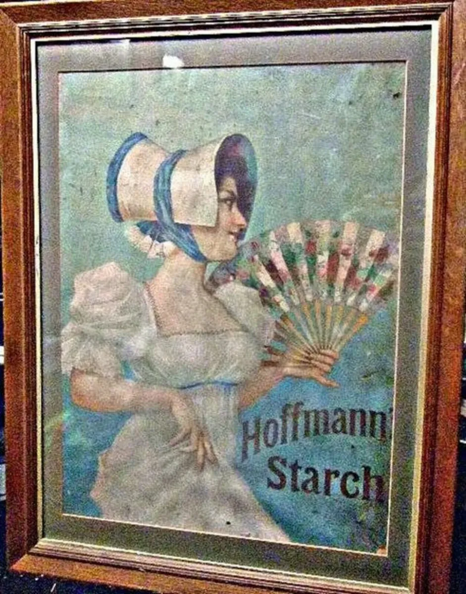 Large Vintage Framed Hoffman Starch Advertisement - Image 2