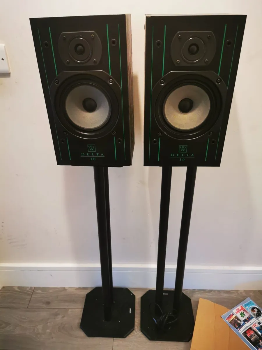 Wharfedale Bookshelf Speakers with stands - Image 1