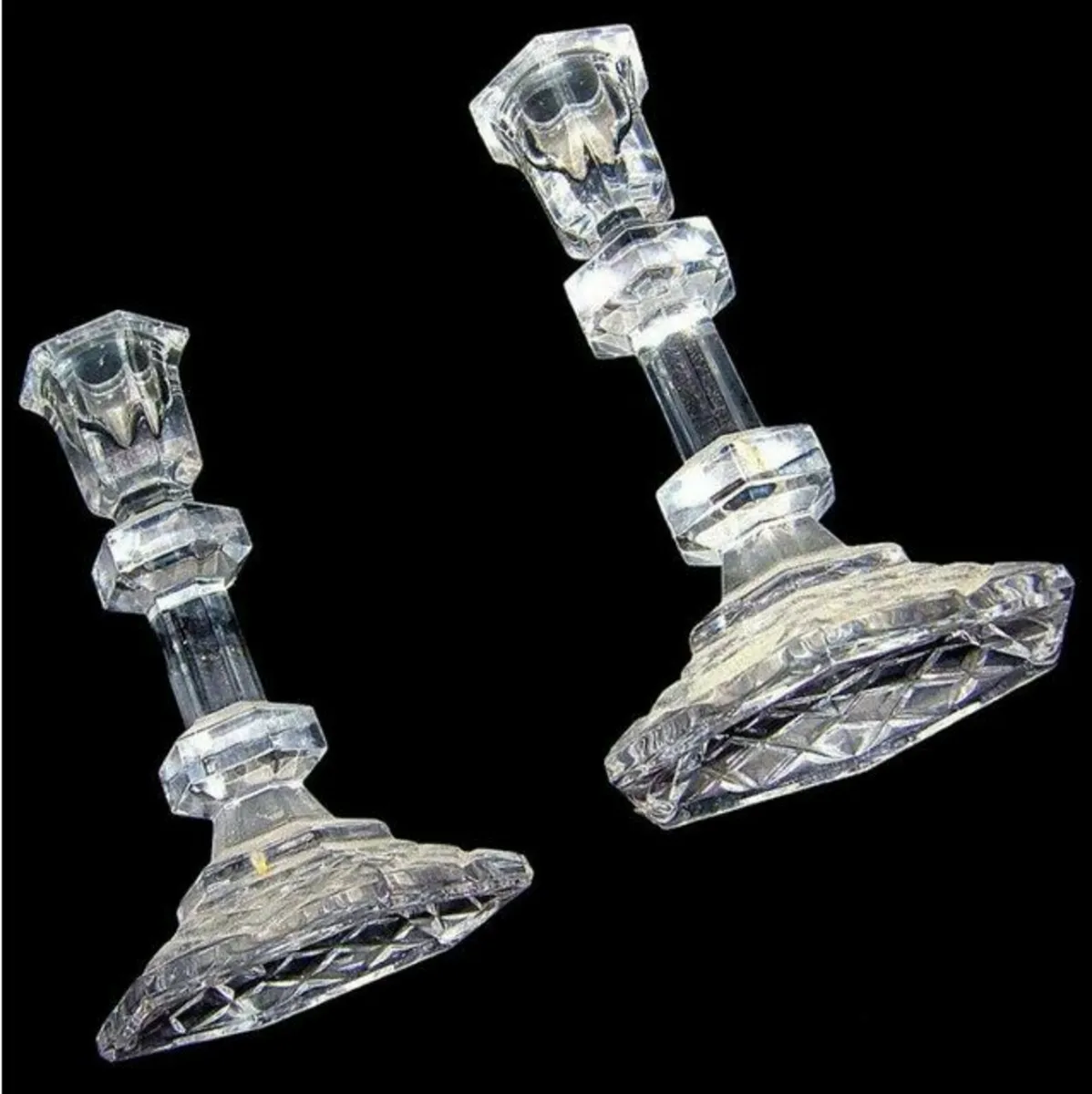 Vintage Pair Galway Crystal Candlesticks - Image 4