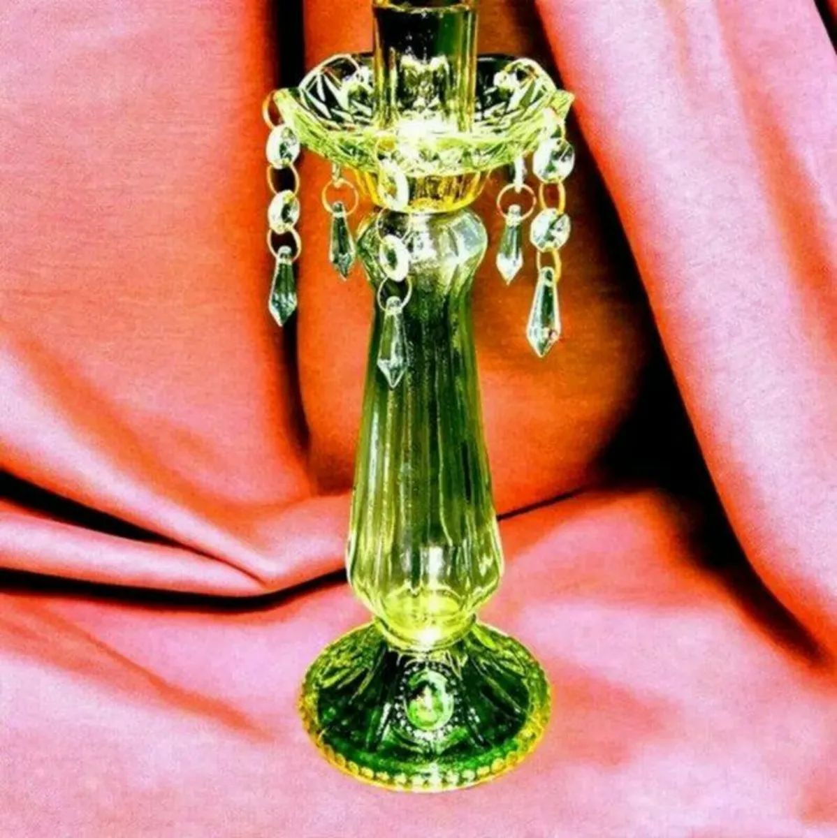 Vintage Glass Candle Holder - Image 2