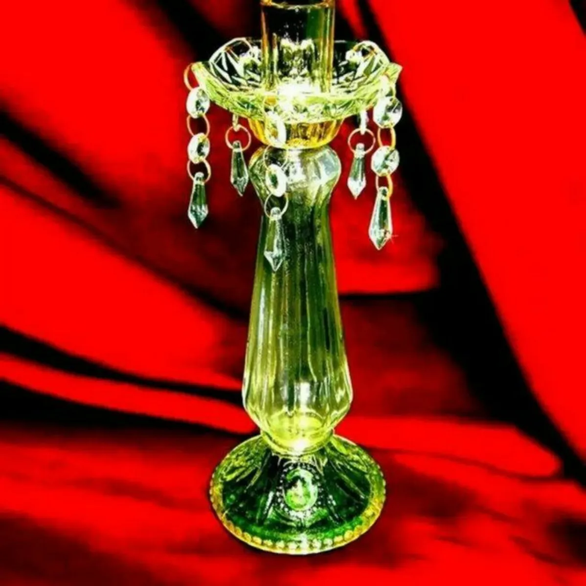 Vintage Glass Candle Holder - Image 4