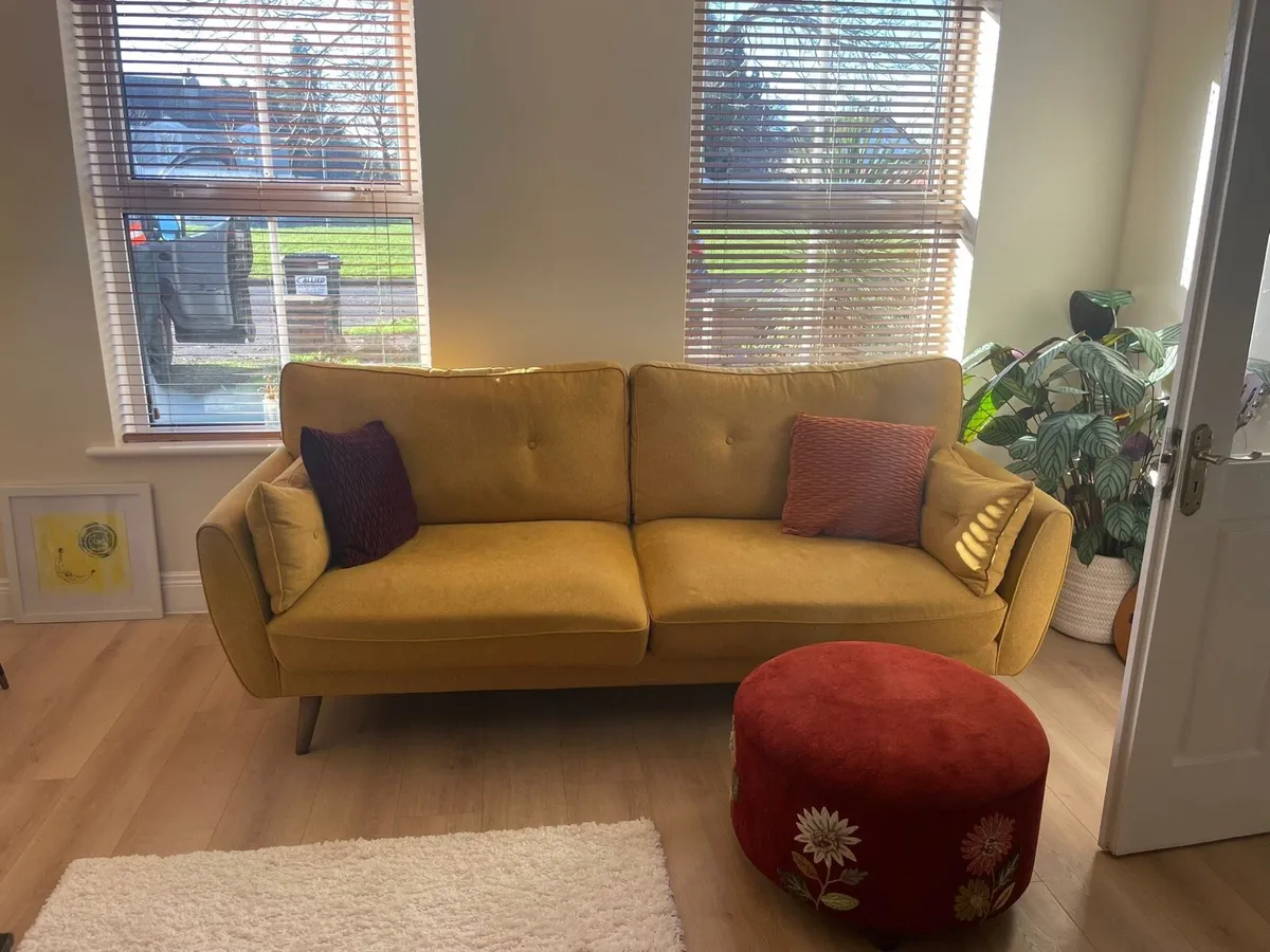 2 & 3 Seater Yellow Couch - Image 1