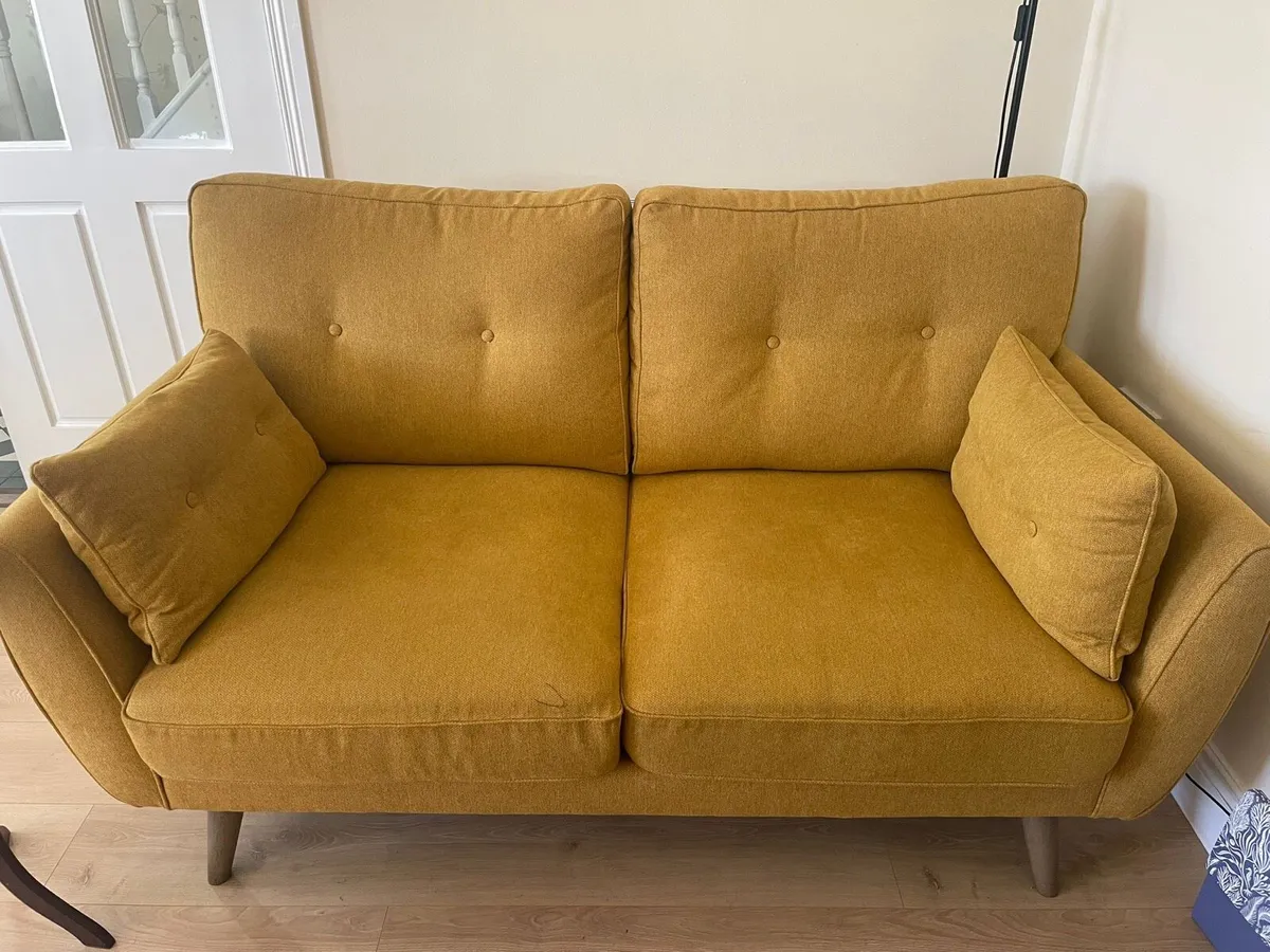 2 & 3 Seater Yellow Couch - Image 2