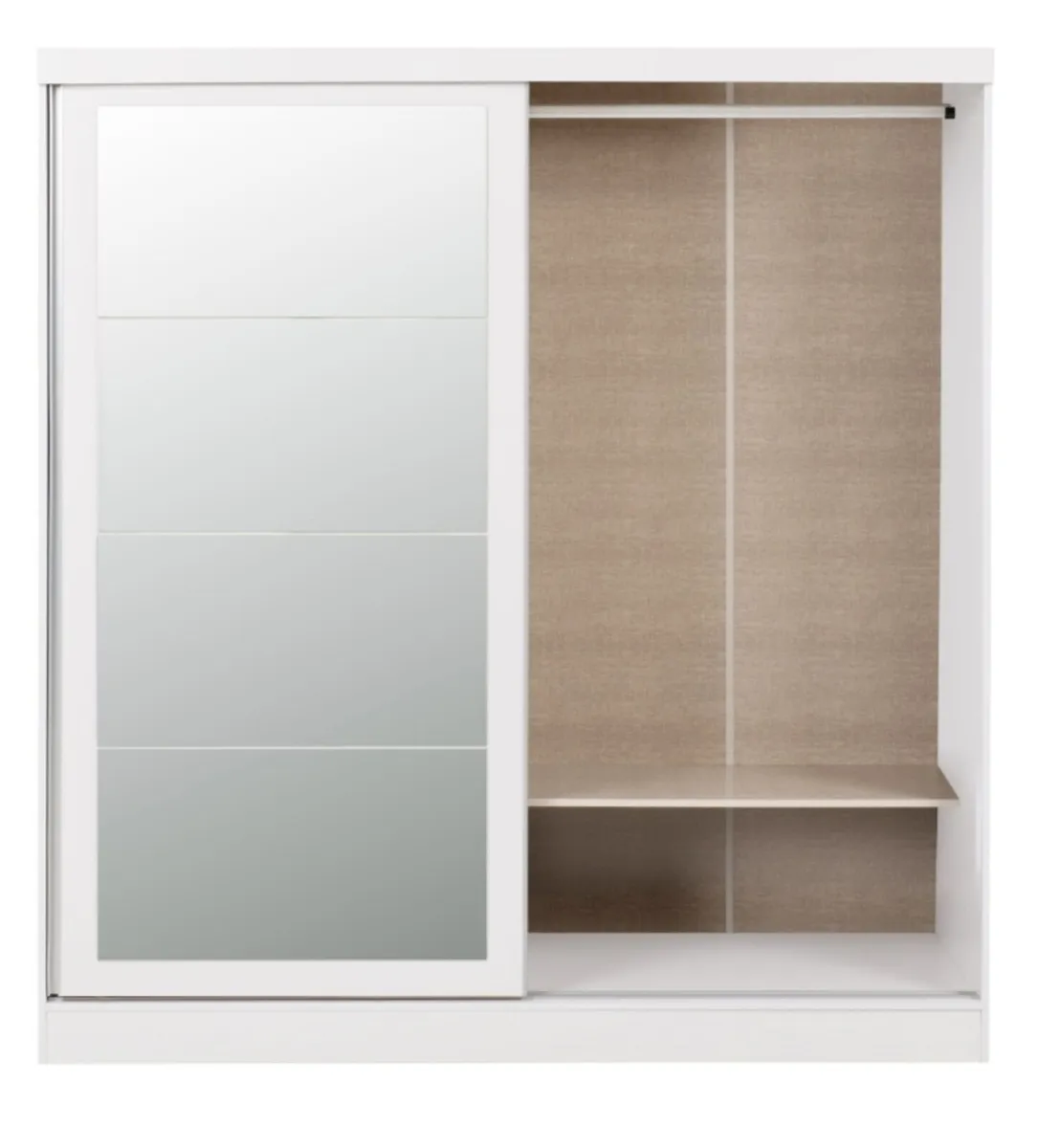 Nevada White Two Sliding Door Wardrobe - Image 4
