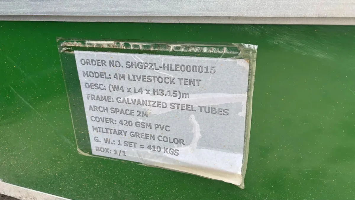 Essential 13ft x 13ft Livestock Tent - Image 3