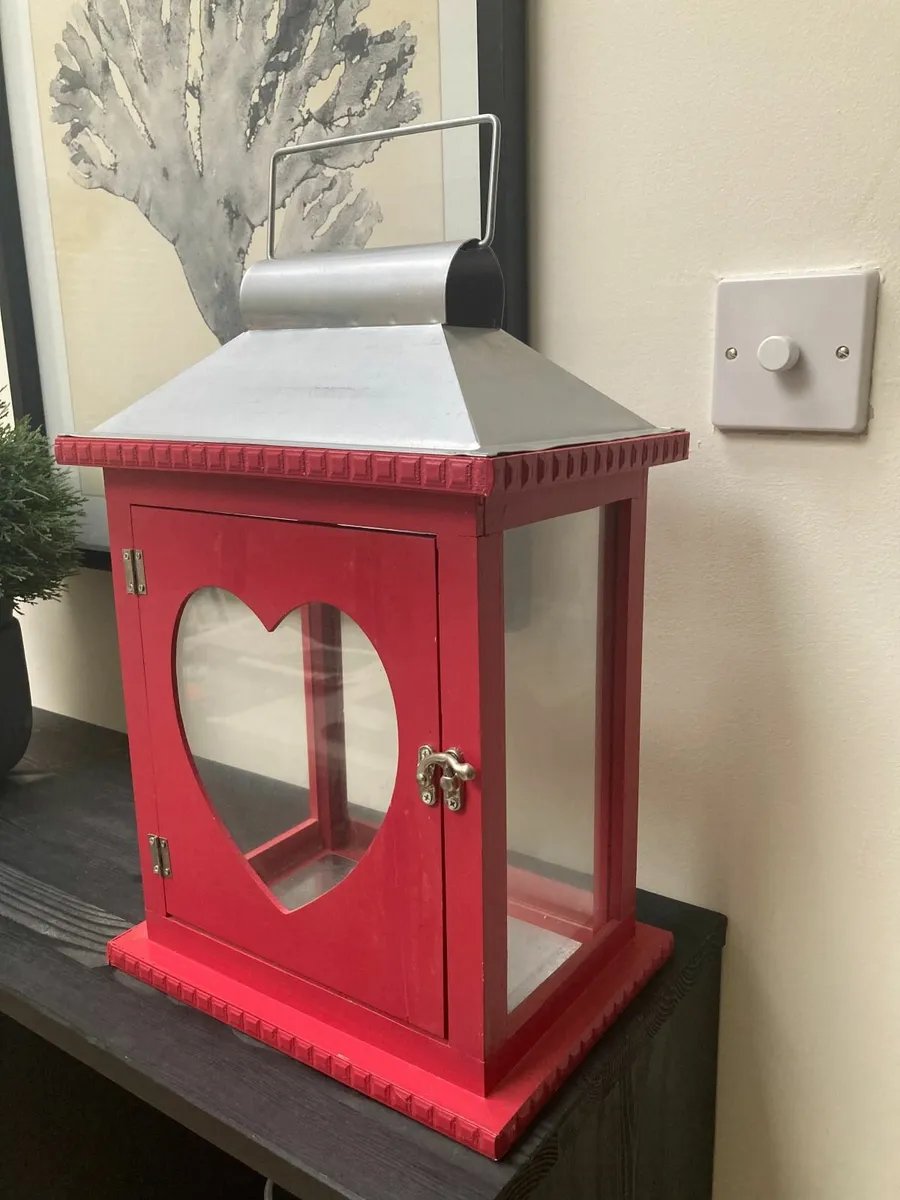 Large Wooden & Metal Candle Holder - Image 1