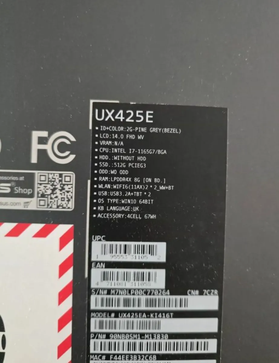 ASUS ZenBook UX425E 14 Ultra Slim i7 8GB 512GB - Image 2
