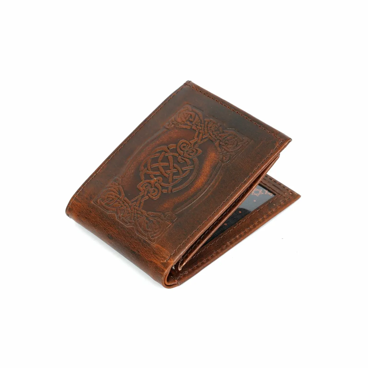 Handmade Celtic Embossed Leather Vintage Wallet - Image 4