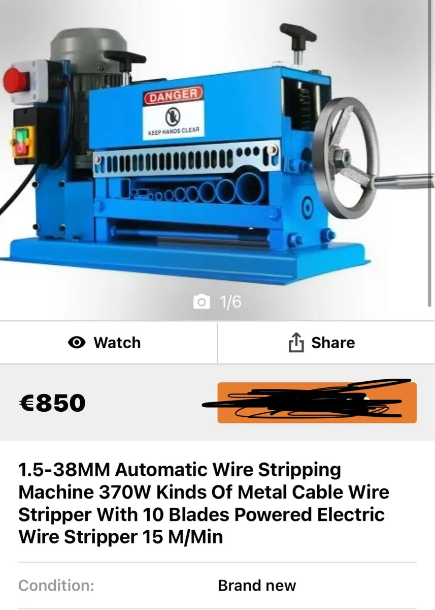 New 1.5-40MM Wire Stripping Machine 370W - Image 1