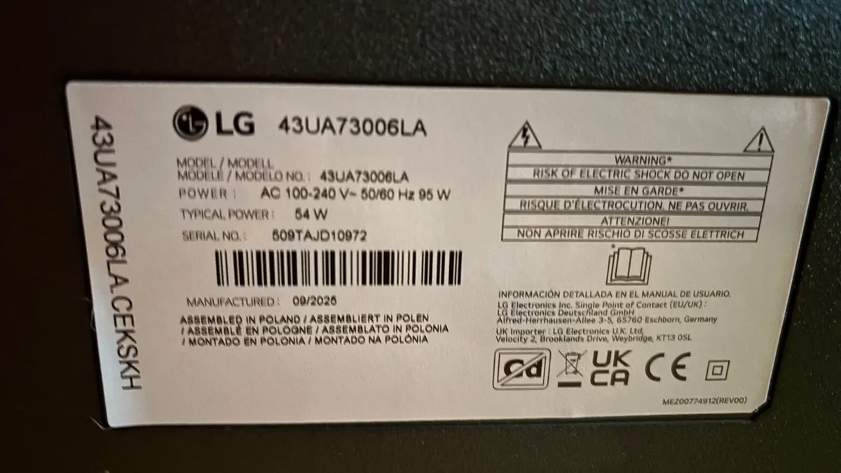 43” LG 4K Smart TV a couple of months old - Image 4