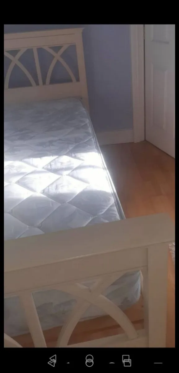 King Size Cream Bed C/W Mattress - Image 1