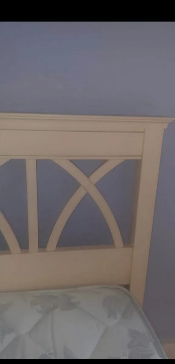 King Size Cream Bed C/W Mattress - Image 3