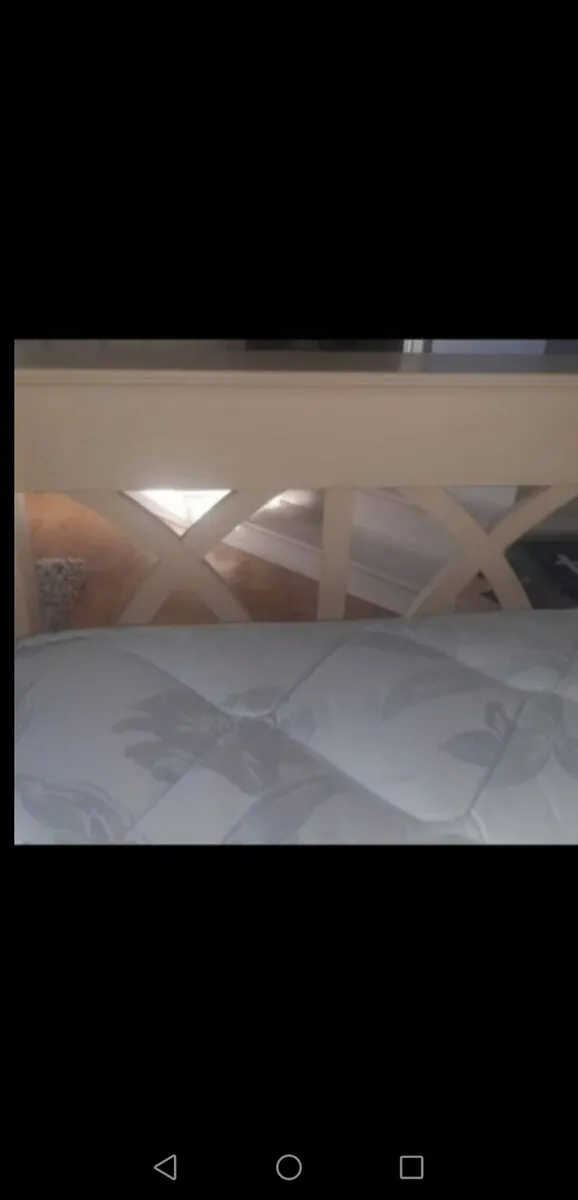 King Size Cream Bed C/W Mattress - Image 4