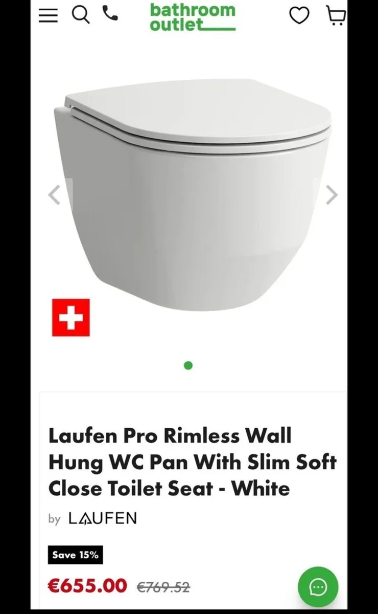 Wall hung toilet pan - Image 1