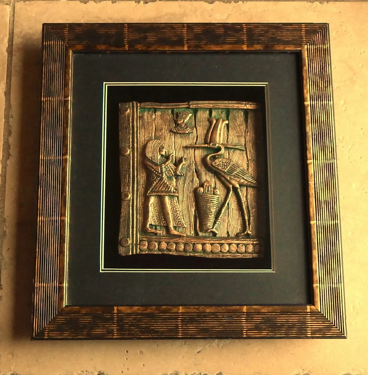 Pair of Cast Metal Artwork Pieces in Deep Frame - Image 2