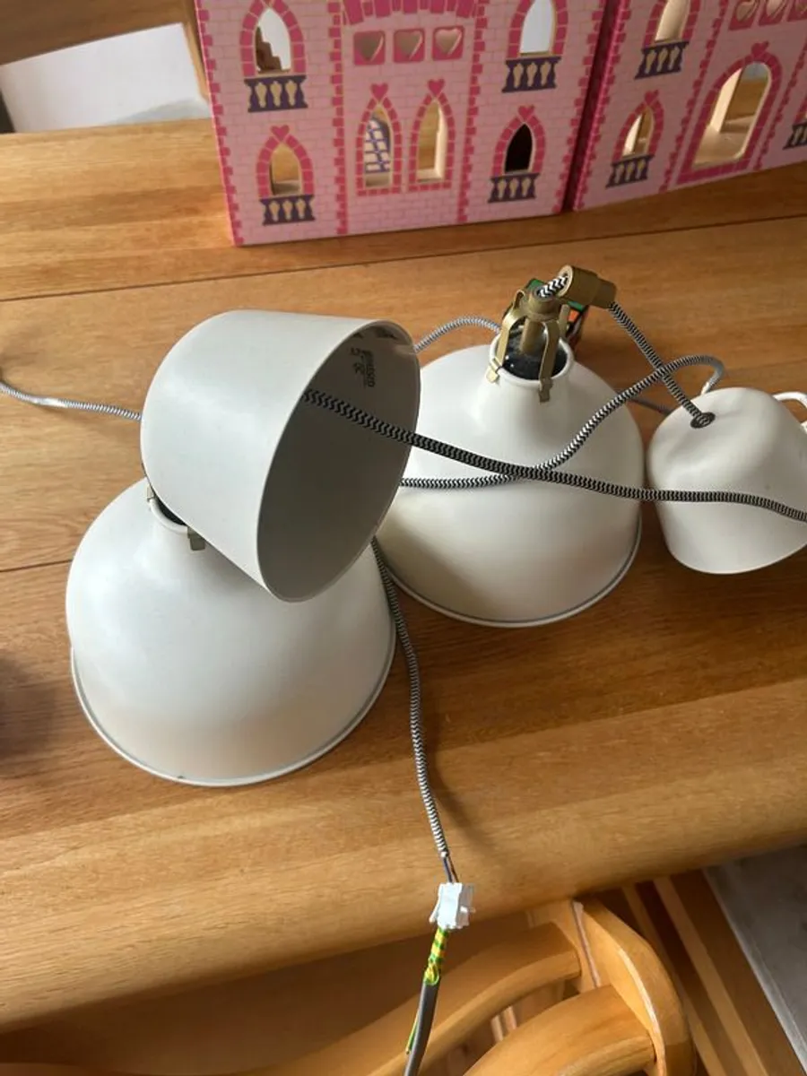 Two IKEA RANARP Pendant Lamps, Off-White - Image 3
