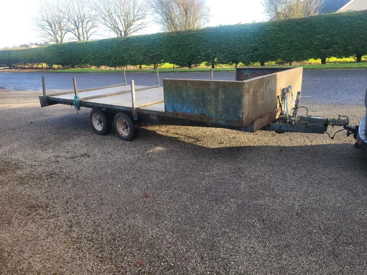 16ft by 7ft flat bed trailer new cheqer floor - Image 1