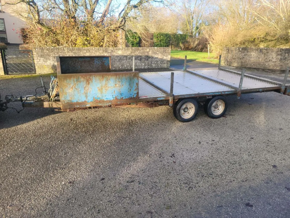 16ft by 7ft flat bed trailer new cheqer floor - Image 2