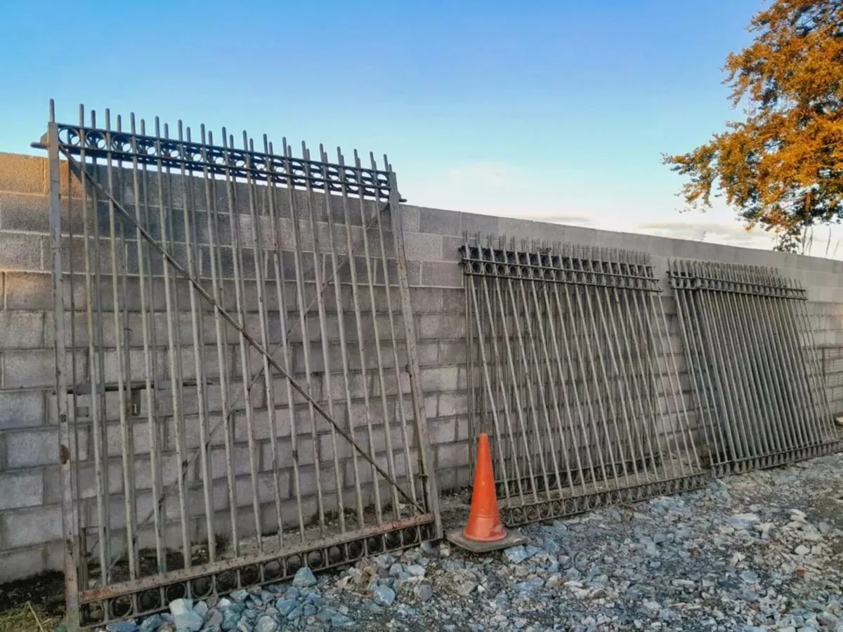 16ft wide gates, 9ft 9 high &170ft of railings - Image 1