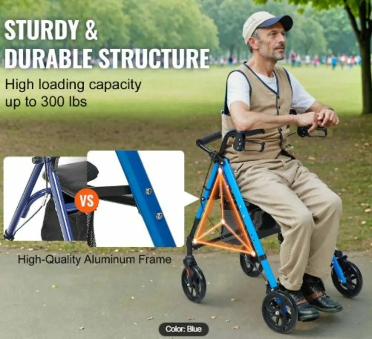 Rollator Walker for Seniors and Adult, Lightweight - Image 2