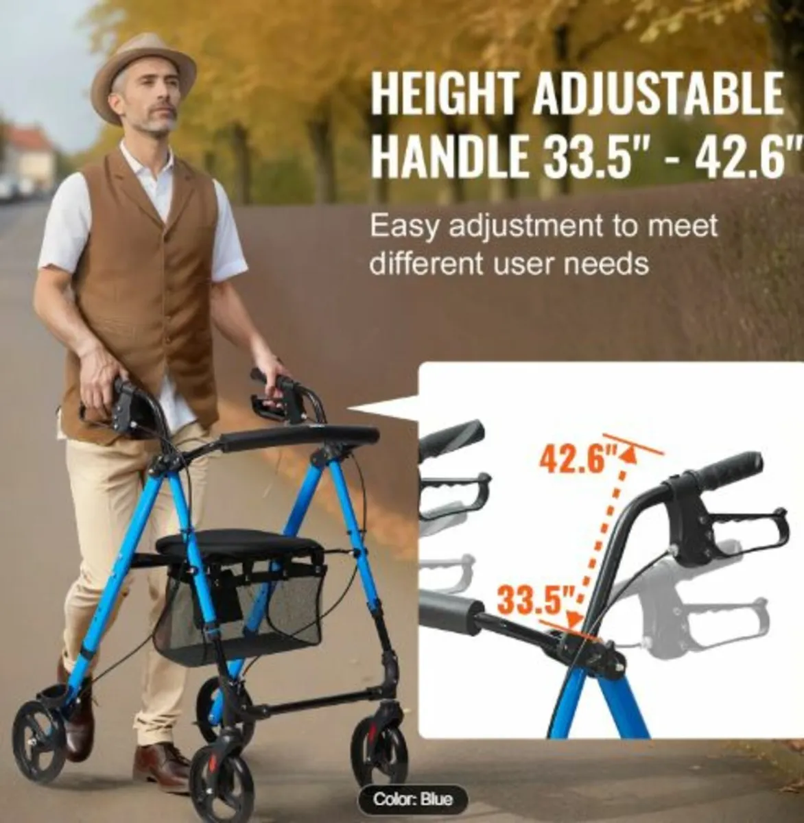 Rollator Walker for Seniors and Adult, Lightweight - Image 3