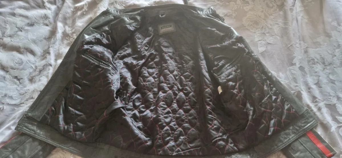 MENS BLACK LEATHER JACKET NEW - Image 3