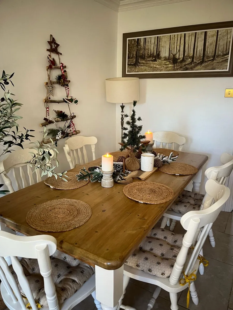 Farmhouse table and chairs - Image 1