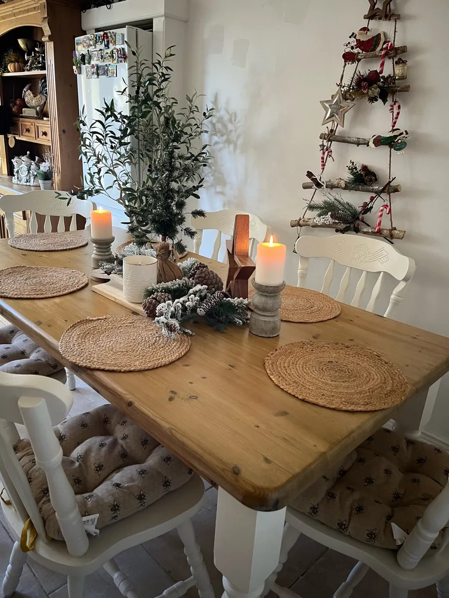 Farmhouse table and chairs - Image 4
