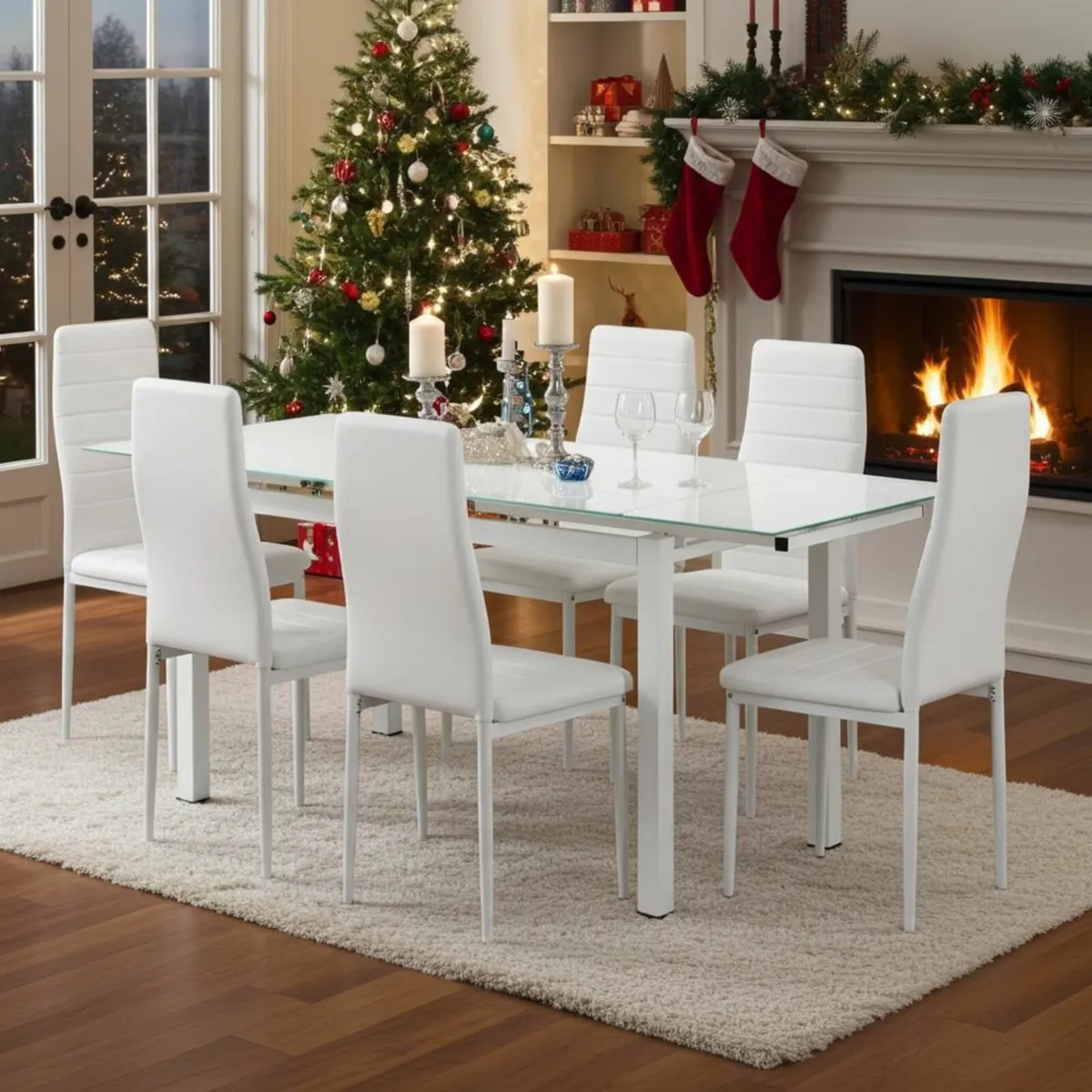 ✨ Festive Offer: Glass Dining Table Set for 6 - Image 1