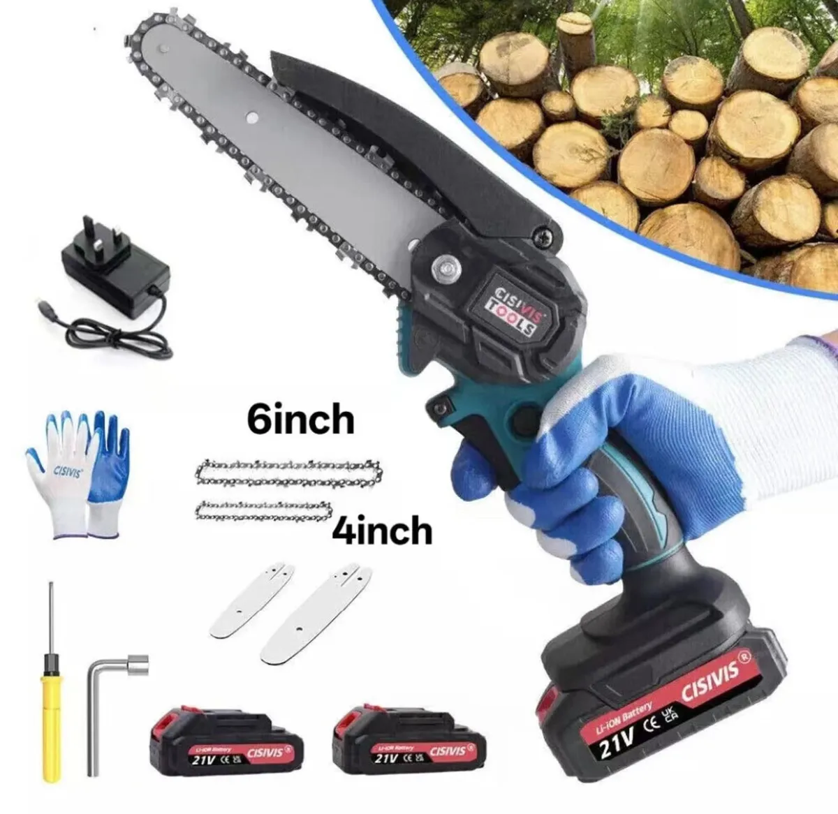NEW Mini Chainsaw with 2 Batteries - Image 1