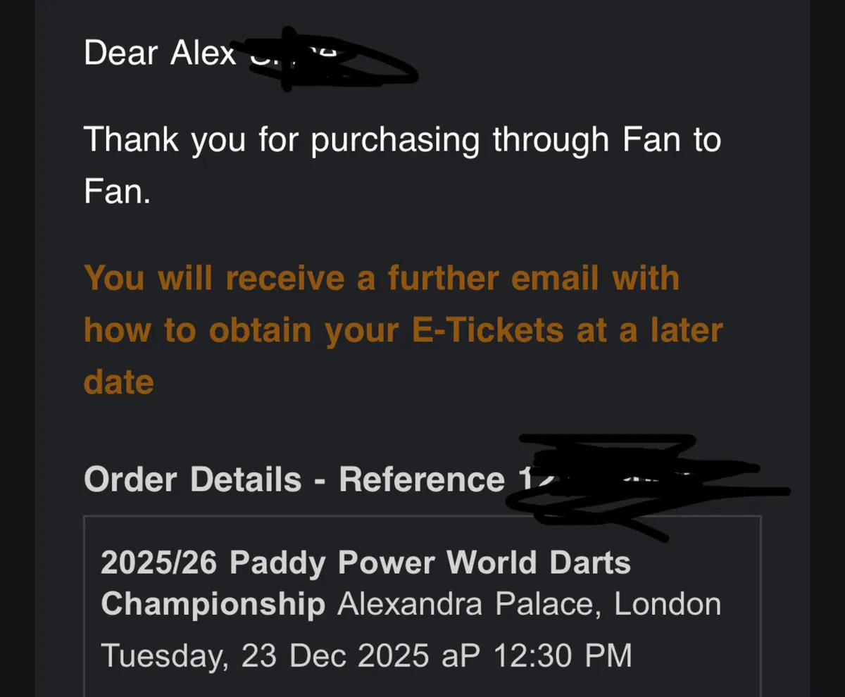 World darts championship ticket - Image 2