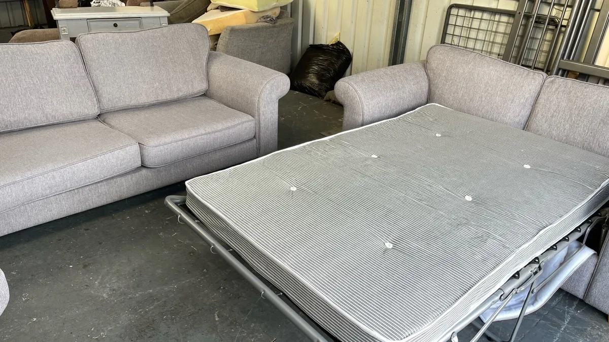 Dfs 3 & 2 seater sofa/sofabed + ottoman - Image 4