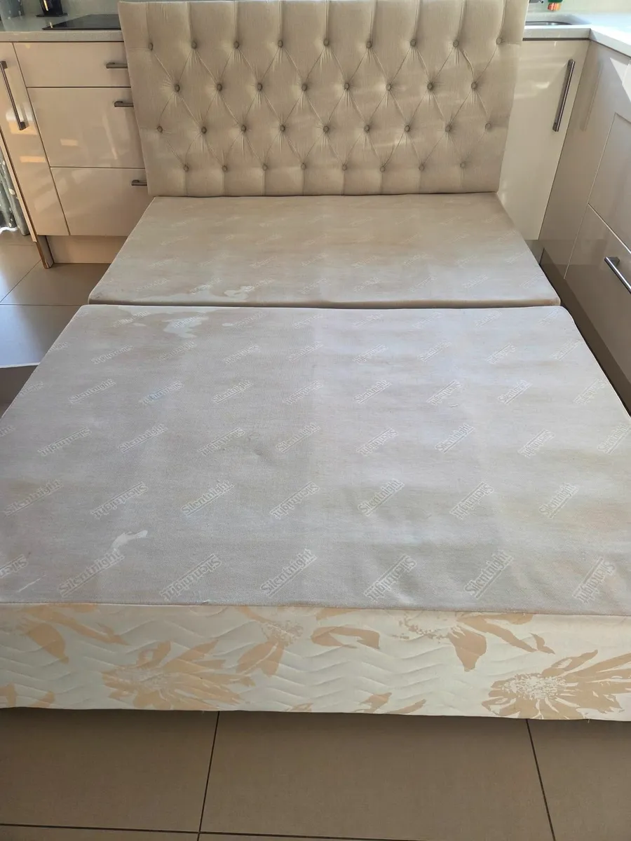 4ft6 Divan base and headboard - Image 1