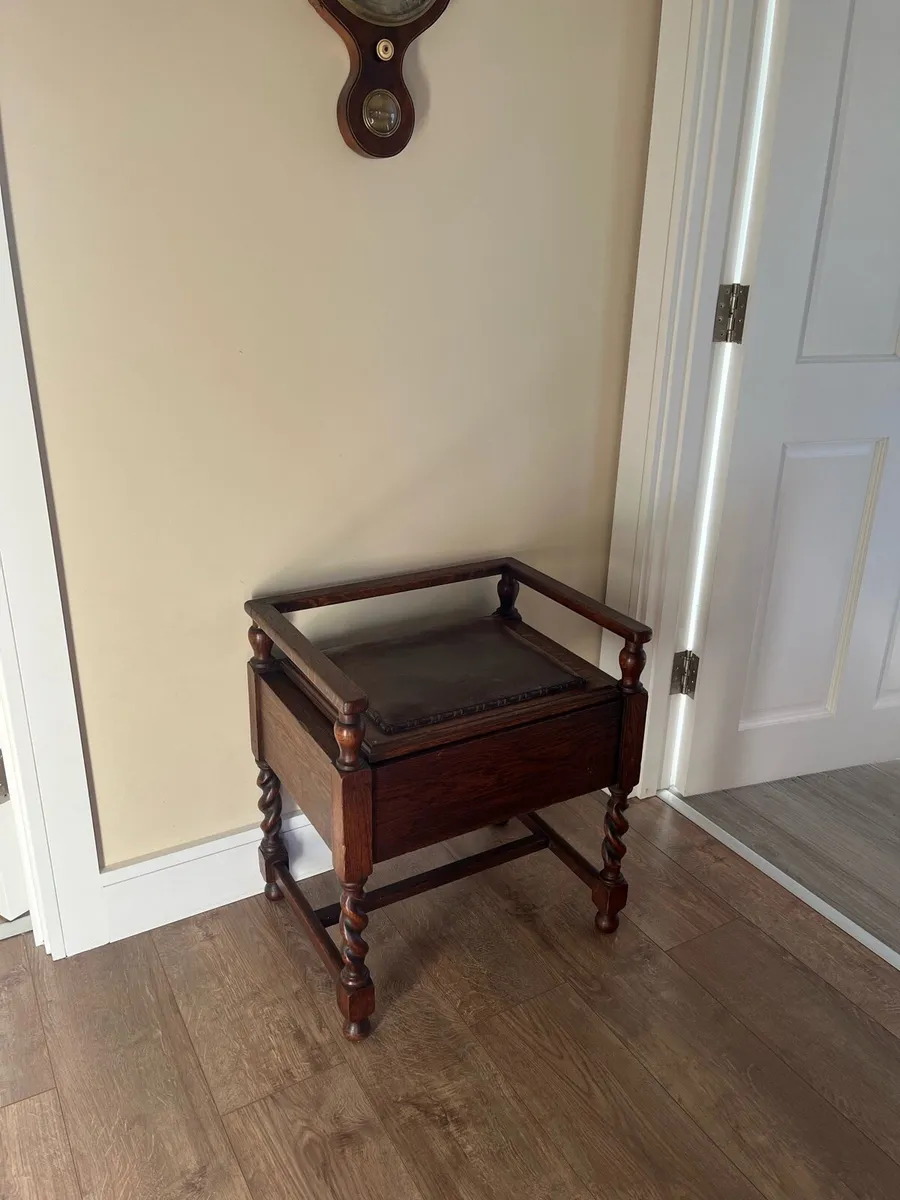 Antique Victorian Oak Piano Stool - Image 3