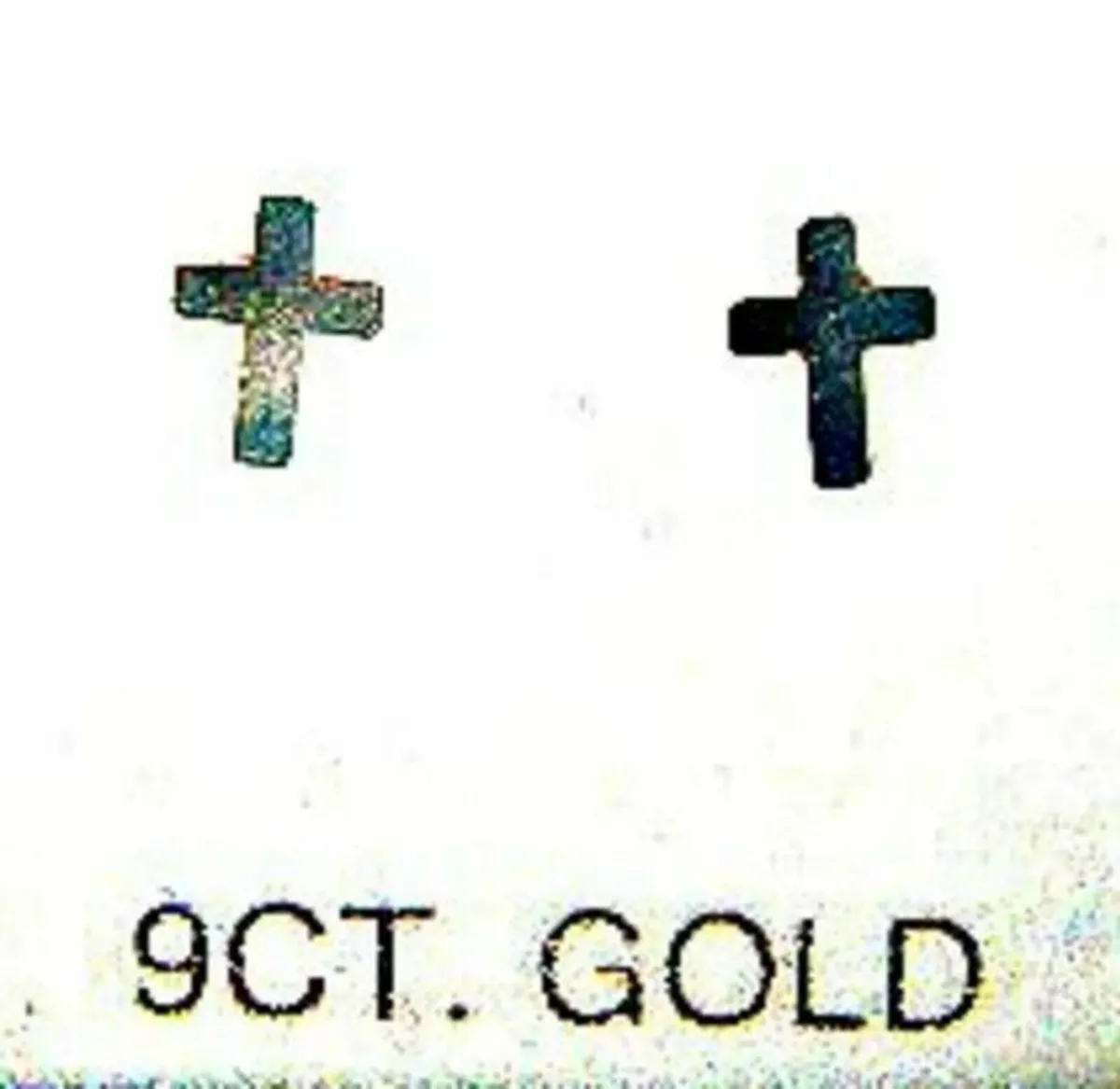 BNWT 9ct Gold 'Cross' Earrings - Image 1