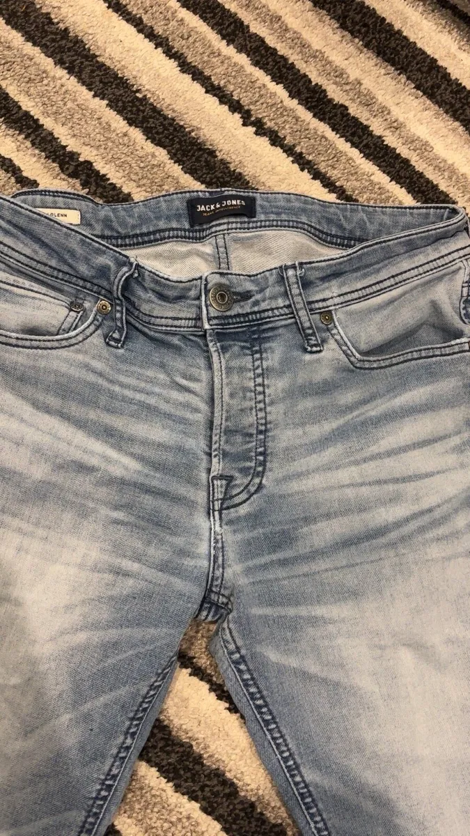 Jack & Jones Glenn Slim Fit Light Wash Jeans - Image 1