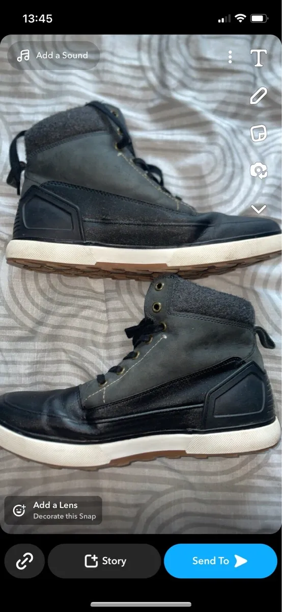 Aldo Grey High-Top Boots with Fleece Collar