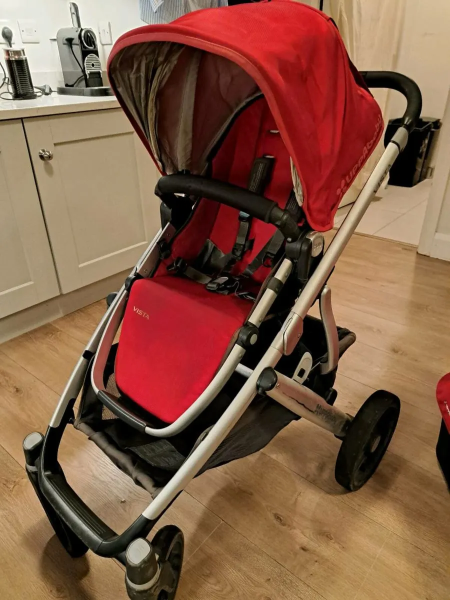 Uppababy Vista stroller, bassinet,  car seat - Image 1