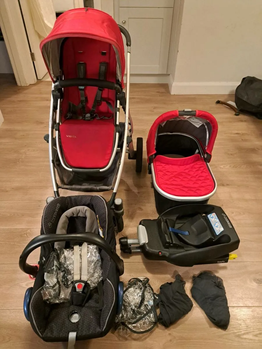 Uppababy Vista stroller, bassinet,  car seat - Image 2